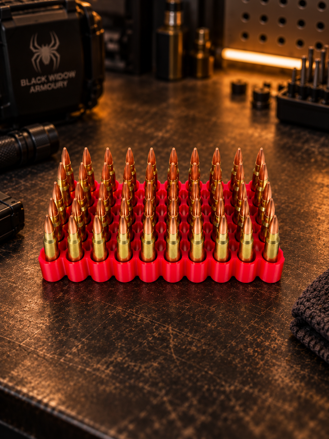 .223 / 5.56 Reloading Ammo Tray – 50 Round Cartridge Holder – 3D Printed Loading