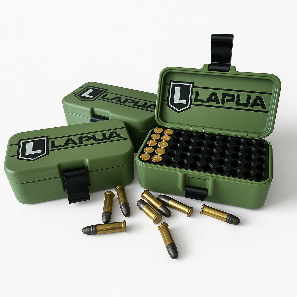 Lapua .22 LR Ammo Box — 50-Round 3D-Printed Waterproof Case | Secure, Lightweigh