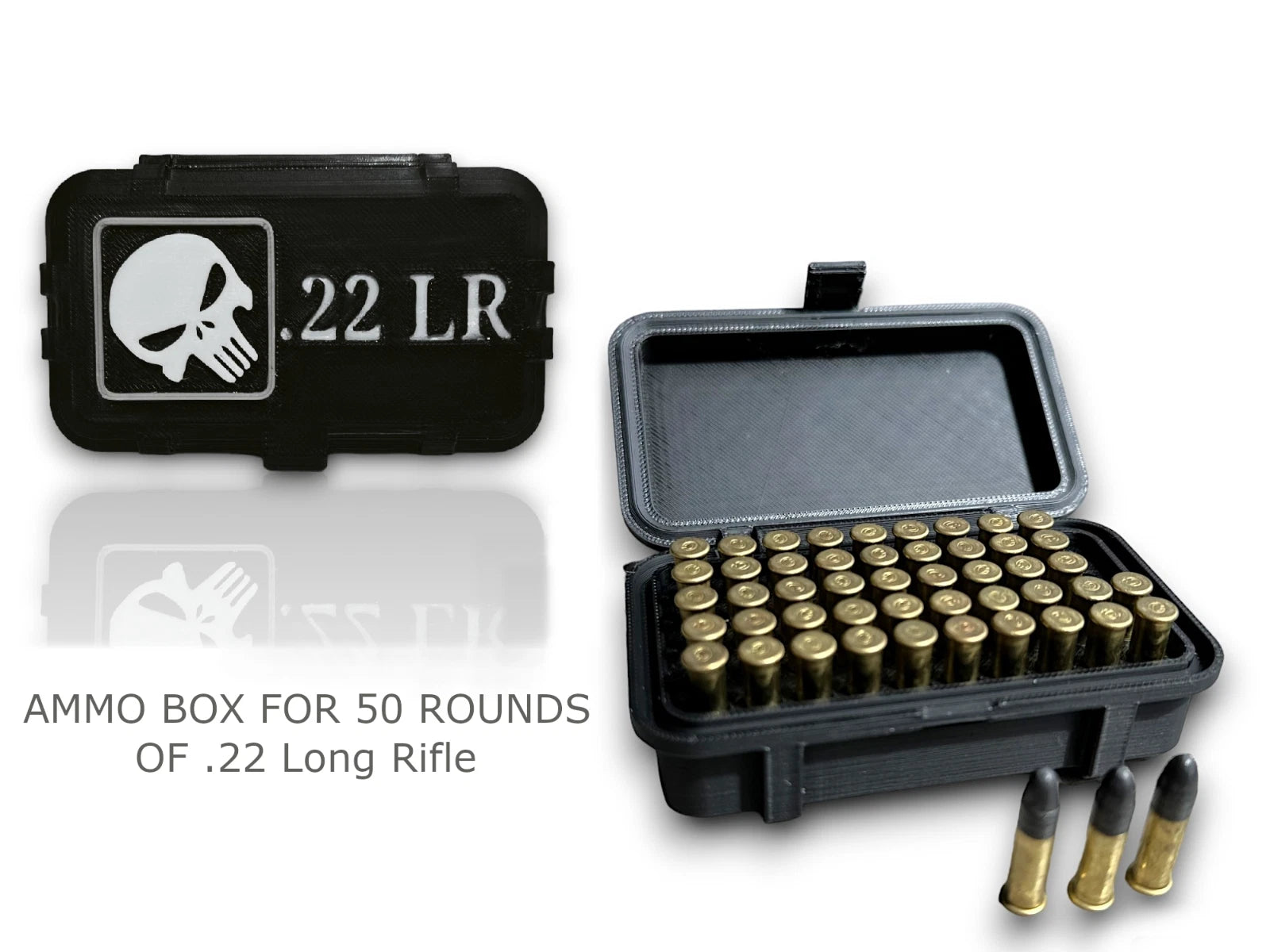 .22 LR 50 Round Ammo Case Box for Hunting Shooting Ammunition